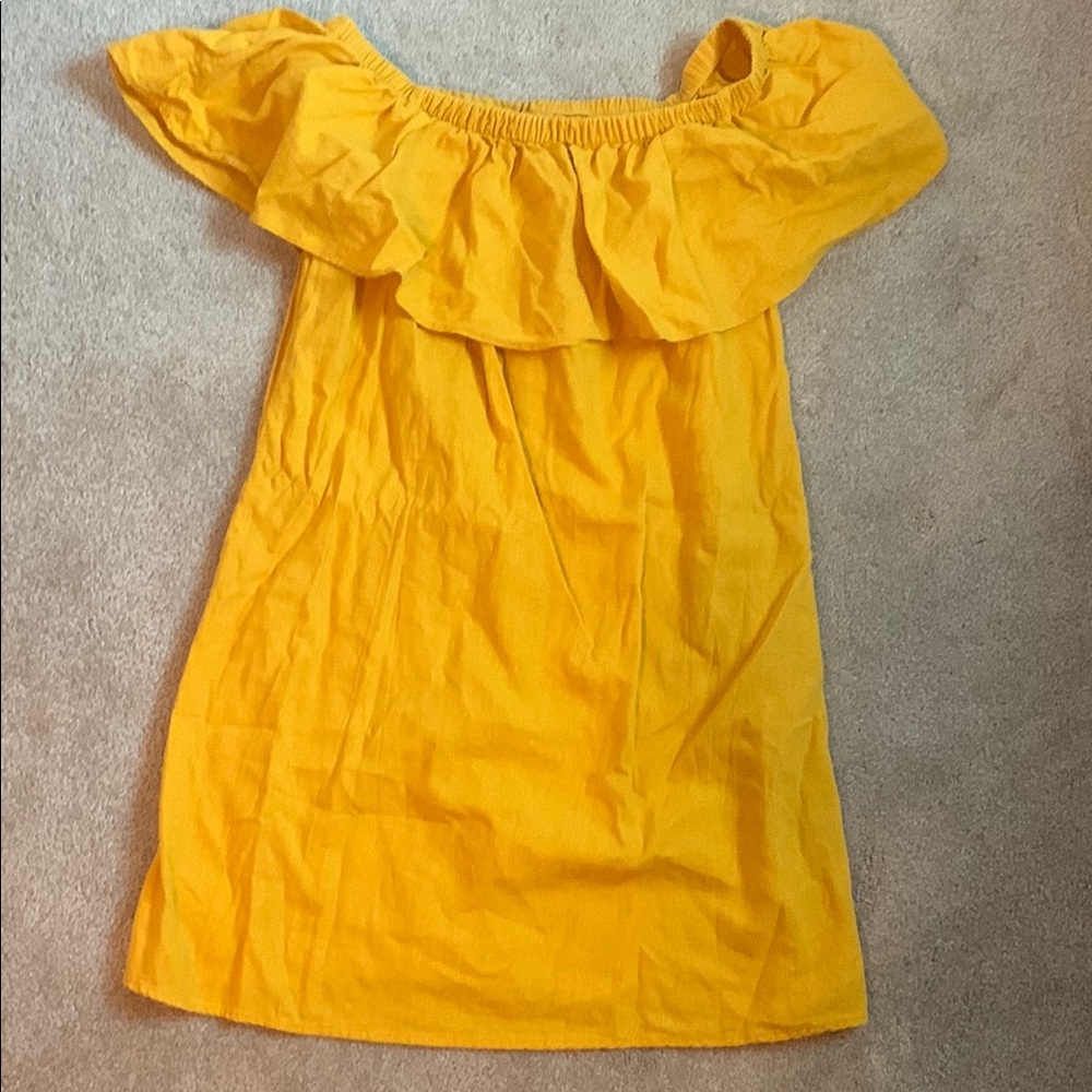 Old Navy Yellow Off-Shoulder Flutter Sleeve Mini Dress
